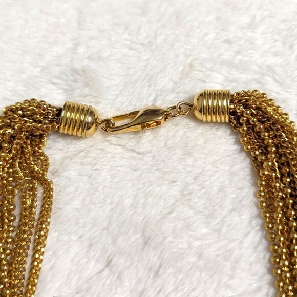 Vintage Multi Chain Goldtone Choker Style Necklace 20" Long - Picture 8 of 9